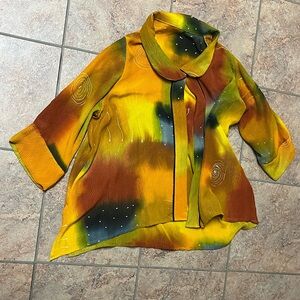 SOLD Colorful Abstract Shekina Cardigan